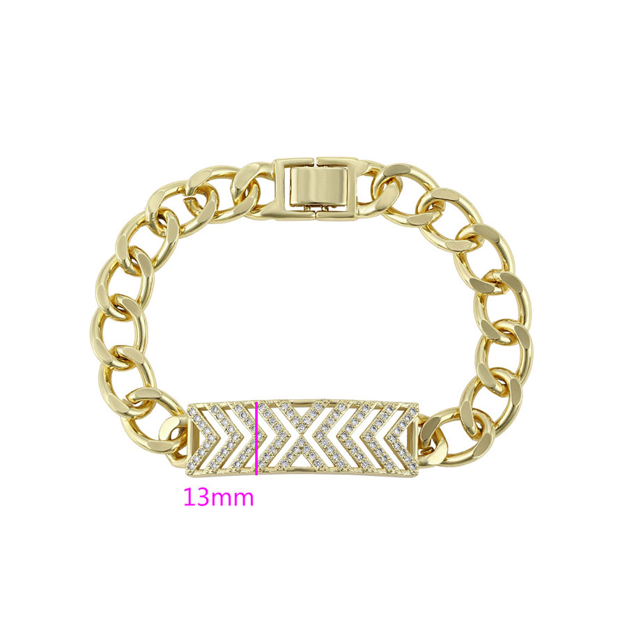 Bratara placata aur 18K cristale grosime