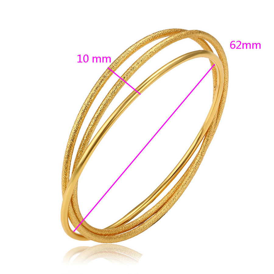 Bratara rigida cercuri placata aur 24K detalii