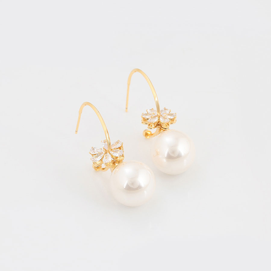 Cercei eleganti cristale placati aur 18K fata