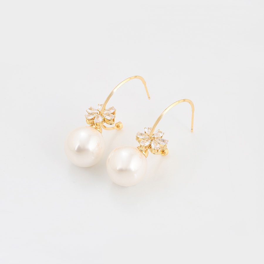 Cercei eleganti cristale placati aur 18K sus