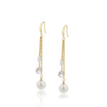 Cercei eleganti perla placati aur 24k