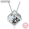 Colier argint 925, pandantiv romb cu cristal zirconiu