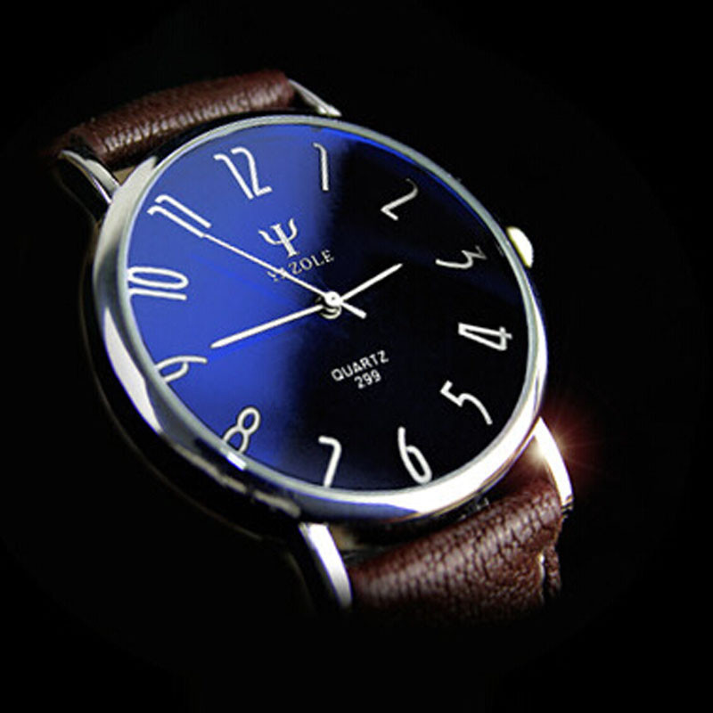 Ceas barbati maro cadran argintiu Yazole cadran