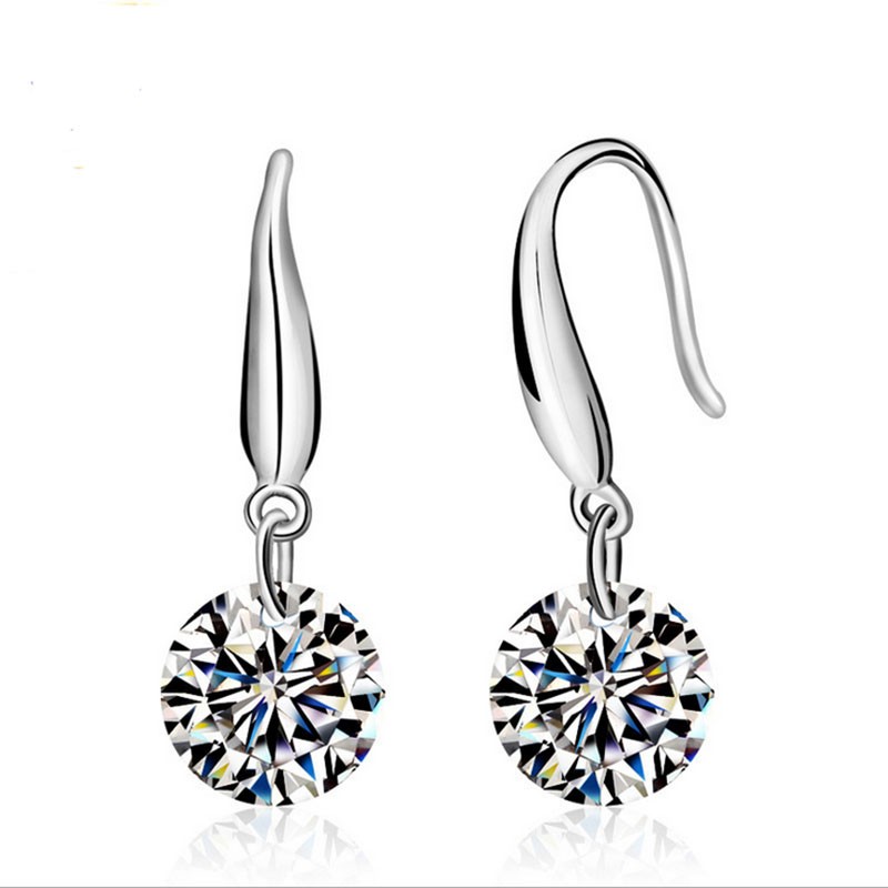 Cercei eleganti argint 925 cu piatra zirconiu fata