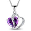 Colier argint 925 inimioara zirconiu mov fata