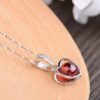 Colier argint 925 elegant granat rosu profil