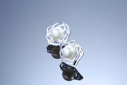 Set floricica argint 925 colier si cercei perle cercei