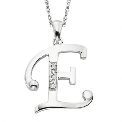 Colier argint 925 zirconiu initiala E
