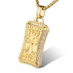 Lant placat aur pandantiv cruce gotica