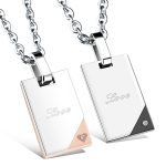 Lantisoare indragostiti stainless steel pandantiv Love