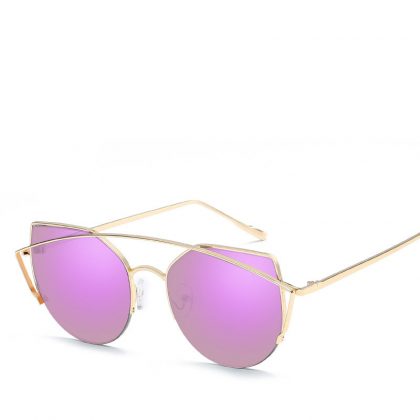 Ochelari de soare dama metalici lentile fucsia
