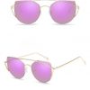 Ochelari de soare dama metalici lentile fucsia fata