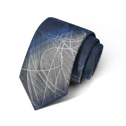 Cravata barbati albastra-gri