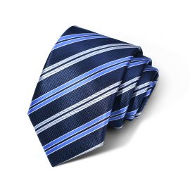 Cravata barbati bleumarin cu dungi Daniel