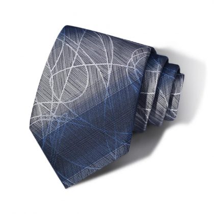 Cravata barbati bleumarin-gri