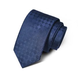 Cravata barbati bleumarin model geometric