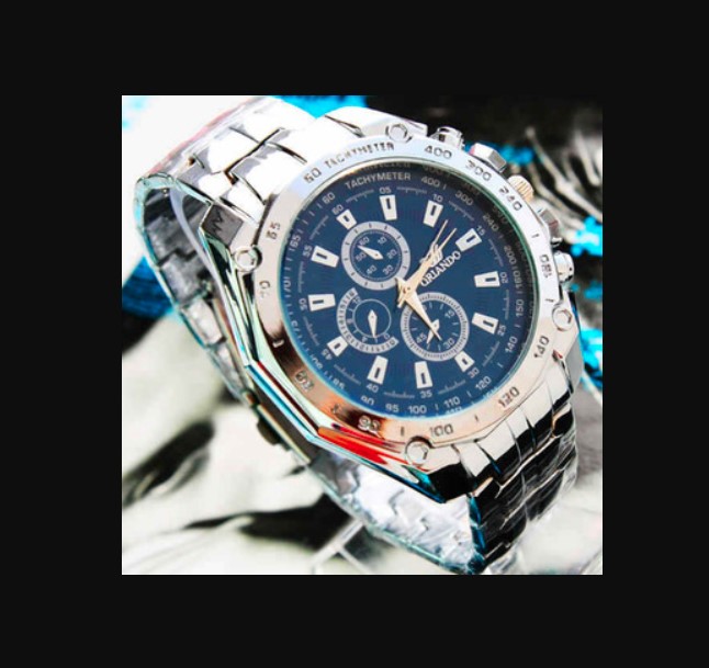 Ceas barbati business cadran albastru fata