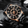 Ceas elegant negru cronograf Curren profil