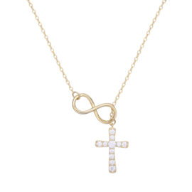 Pronoun George Stevenson Giraffe Lantisor argint 925 placat aur cruciulita | Accessories For You | Afy.ro