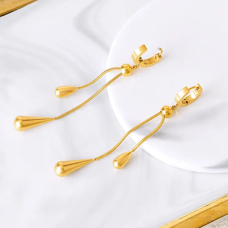 Cercei lungi dama placati aur (2)