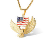 Lant pandantiv steagul american placat aur