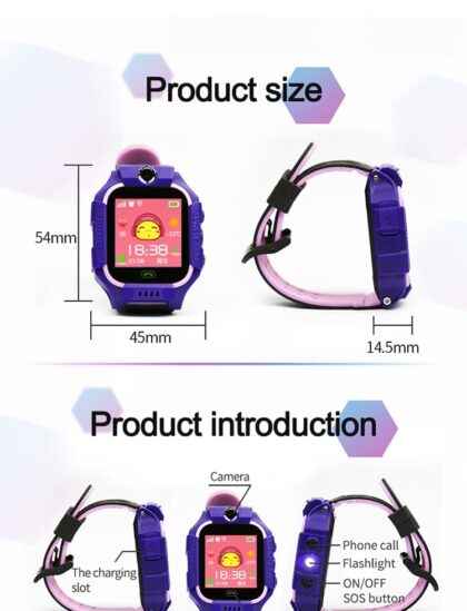 Smartwatch copii silicon mov camera dubla grosime