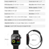 Smartwatch unisex negru bratara silicon detalii