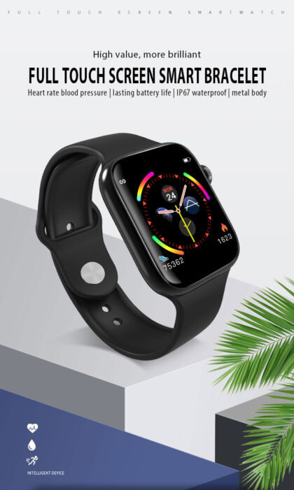 Smartwatch unisex negru bratara silicon fata