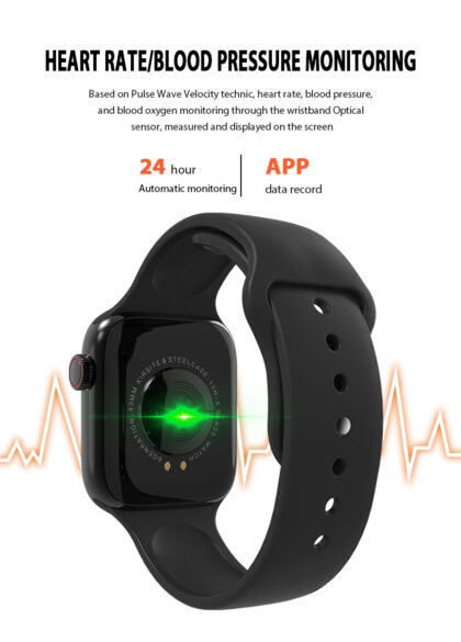 Smartwatch unisex negru bratara silicon spate