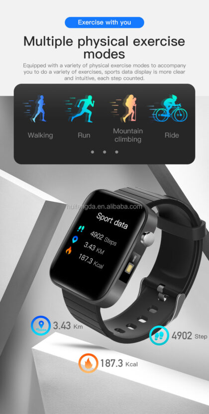 Smartwatch unisex silicon negru alergare
