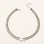 Colier cristale si perluta handmade Iris