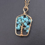 Colier handmade pietricele naturale albastre