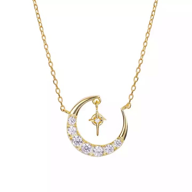 Colier argint 925 luna placat aur