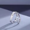 Inele cuplu argint 925 angel wing profil