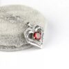 Colier argint 925 zirconiu inimioara dubla profil