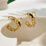 Cercei fluturasi placati aur Amber