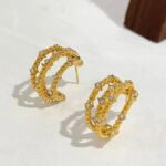 Cercei zirconiu placati aur Brook