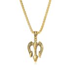 Lant barbati placat aur pandantiv trident