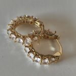 Cercei rotunzi cristale placati aur