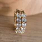 Cercei rotunzi cristale placati aur