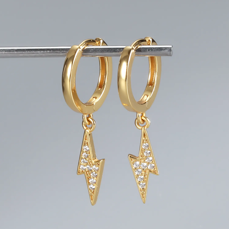 Cercei argint 925 placati aur Lightning (3)