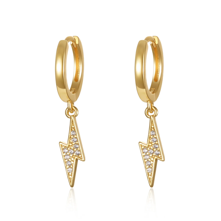 Cercei argint 925 placati aur Lightning (3)