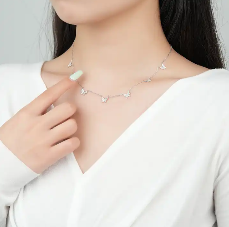 Colier argint 925 Sparkling Butterfly (5)