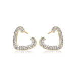 Cercei inimioare cu cristale placati aur