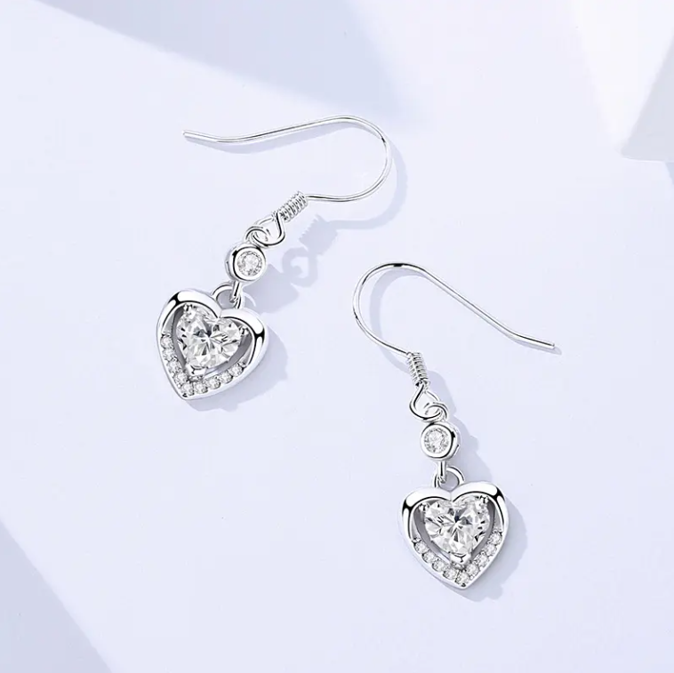 Cercei eleganti argint 925 inimioara cu zirconiu (4)