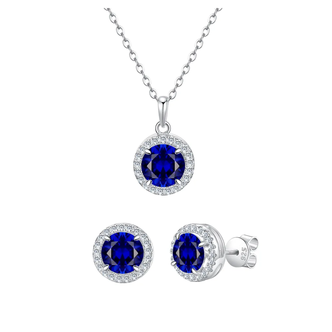 Set bijuterii argint 925 Royal blue Crystal (1)
