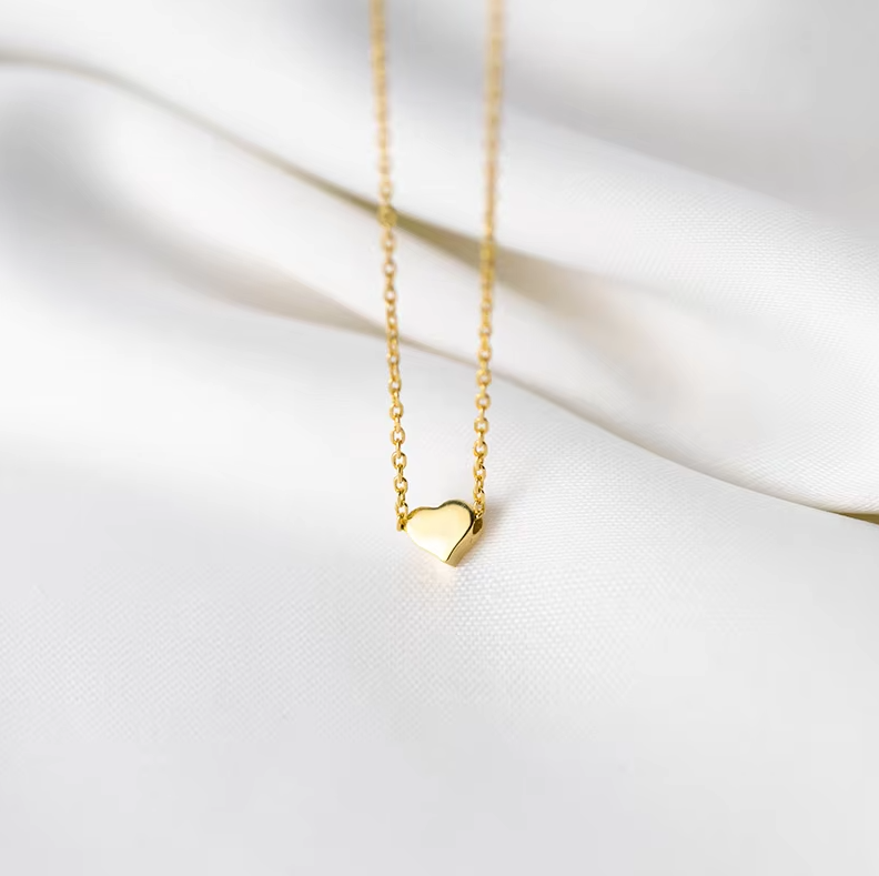 Colier argint 925 placat aur Petite heart (2)