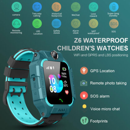 Smartwatch copii silicon verde detalii